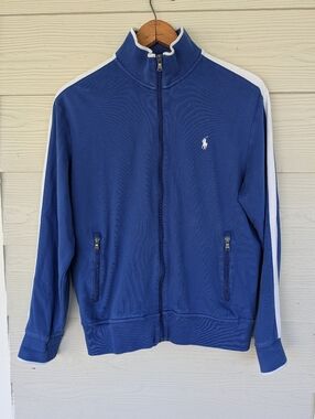 Men's Ralph Lauren Polo Track Jacket Med Full Zip Pockets Activewear Pony Logo
